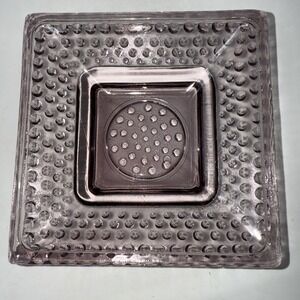 Vintage MCM Hobnail Art Glass Ashtray Trinket Dish Square 4x4 Lt Purple Lavender